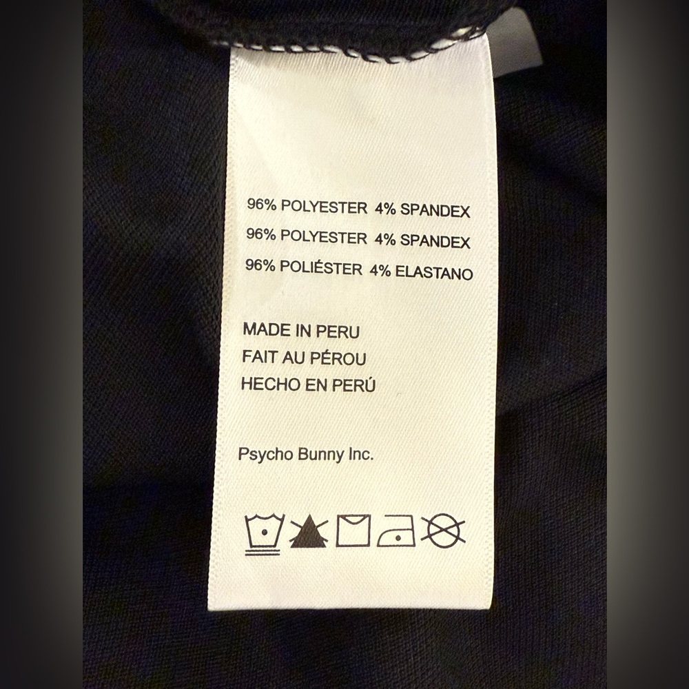 Men’s Black 3XL Size 9 Psycho Bunny Otis Sport Polo NWT. - Picture 5 of 7